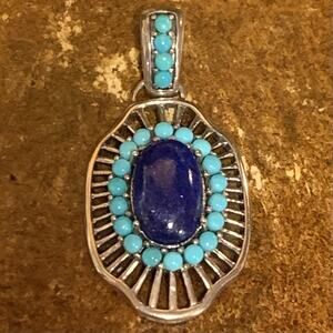 Sally C (SX) Pendant Sterling Silver, Lapis and Turquoise